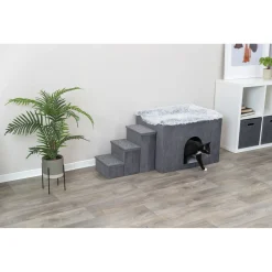 Trixie Schuilplaats Harvey Met Trap Grijs - Hondenmand