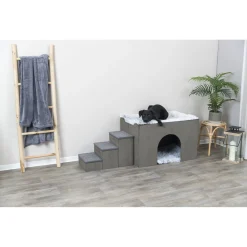 Trixie Schuilplaats Harvey Met Trap Grijs - Hondenmand