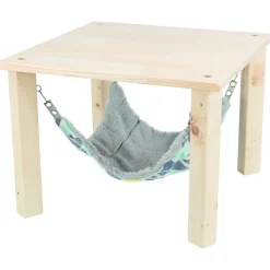 Trixie Schuilplaats Met Hangmat Sunny - Kooi Accessoire - 28x28x24 cm Houtkleur Grijs