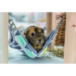 Trixie Schuilplaats Met Hangmat Sunny - Kooi Accessoire - 28x28x24 cm Houtkleur Grijs