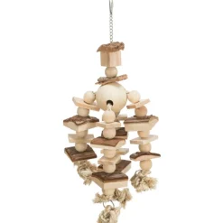 Trixie Speelgoed Aan Ketting Met Touw&Kralen - Vogelspeelgoed - 35 cm