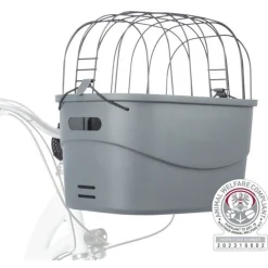 Trixie Stuur Fietsmand Kunststof Met Huif - Hondenfietsmand - 42x39x30 cm Grijs