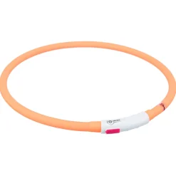 Trixie Usb Flash Lichtgevende Band Siliconen - Hondenveiligheidslampje - 70 cm Oranje Xs-Xl