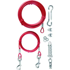 Trixie Vastlegspiraal Met Looplijn - Hondenriemaccessoire - 15 m Rood