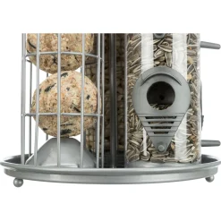 Trixie Voederstation 3in1 - Voersilo - Ø20x36.5 cm Zilver