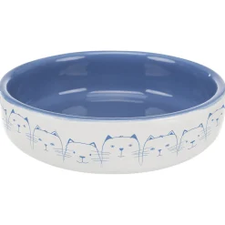 Trixie Voer/Waterbak Hello My Little Cat Keramiek - Kattenvoerbak - Ø15 cm 329 g Lichtblauw Wit