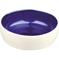Trixie Voer/Waterbak. Keramiek - Kattenvoerbak - Ø13 cm Creme Blauw