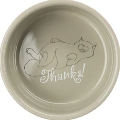 Trixie Voer/Waterbak 'Thanks For Service' Keramiek - Kattenvoerbak - Ø11 cm Assorti