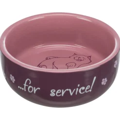 Trixie Voer/Waterbak 'Thanks For Service' Keramiek - Kattenvoerbak - Ø11 cm Assorti