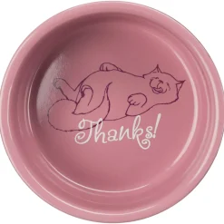 Trixie Voer/Waterbak 'Thanks For Service' Keramiek - Kattenvoerbak - Ø11 cm Assorti