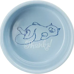Trixie Voer/Waterbak 'Thanks For Service' Keramiek - Kattenvoerbak - Ø11 cm Assorti