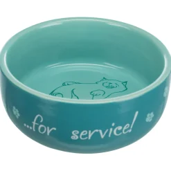 Trixie Voer/Waterbak 'Thanks For Service' Keramiek - Kattenvoerbak - Ø11 cm Assorti
