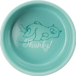 Trixie Voer/Waterbak 'Thanks For Service' Keramiek - Kattenvoerbak - Ø11 cm Assorti