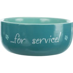 Trixie Voer/Waterbak 'Thanks For Service' Keramiek - Kattenvoerbak - Ø11 cm Assorti