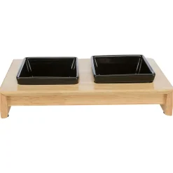 Trixie Voer/Waterbak-Set - Kattenvoerbak - 28x15x5 cm Zwart Natural