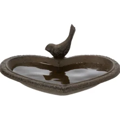 Trixie Vogeldrinkschaal Gietijzer Hart - Drinkbak - 16x15 cm Bruin