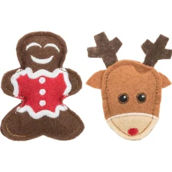 Trixie Xmas Eland En Peperkoekman - Kattenspeelgoed - 8 cm 2 stuks
