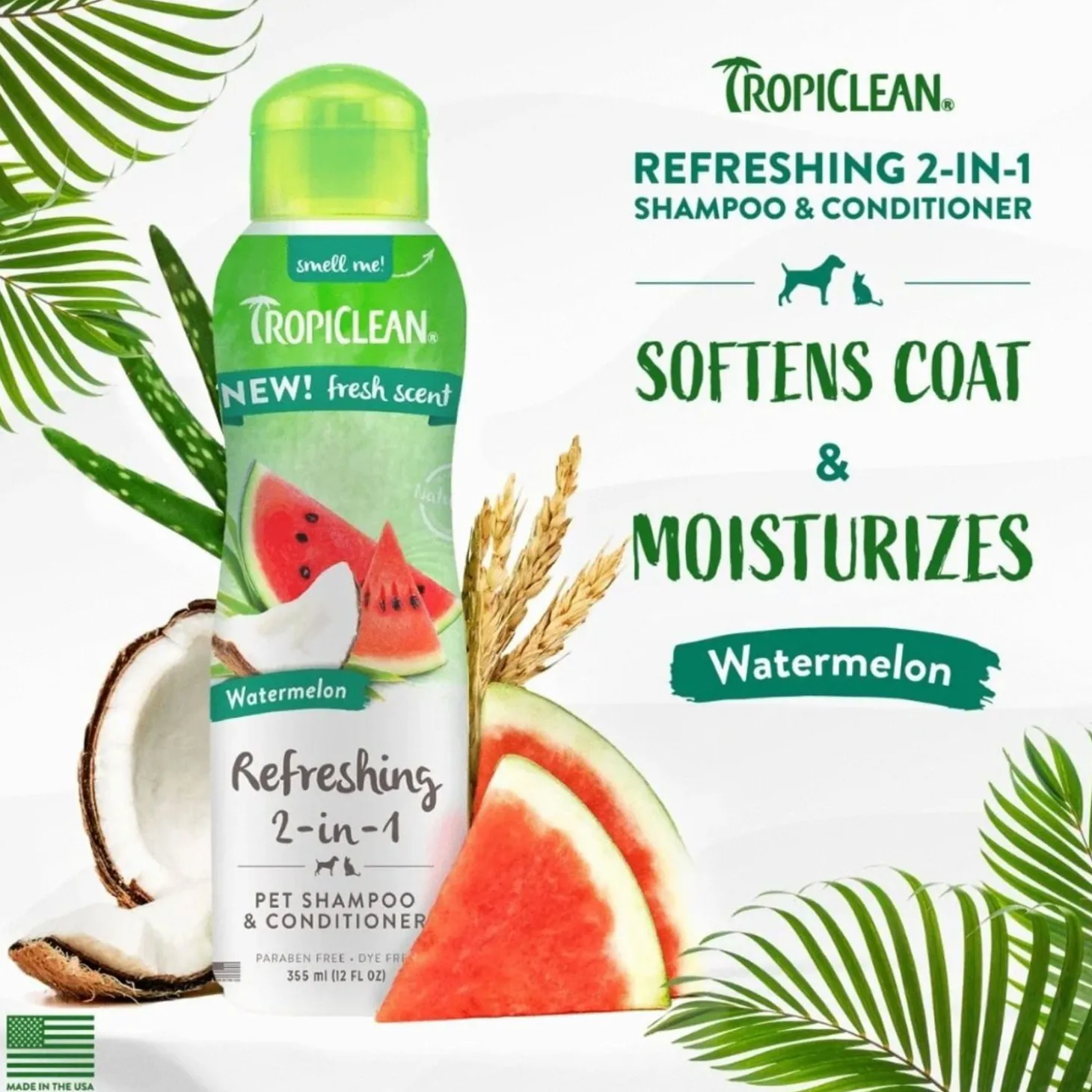 Tropiclean 2in1 Watermelon Shampoo - Hondenvachtverzorging -