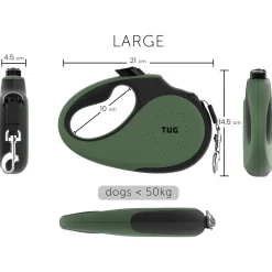 Tug Tug 360° Rollijn - Hondenriem - 5 m Groen Tot <  50kg L