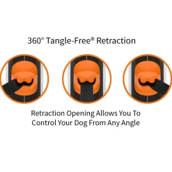 Tug Tug 360° Rollijn - Hondenriem - 3 m Wit Oranje Tot < 12 Kg Xs