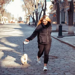 Tug Tug 360° Rollijn - Hondenriem - 3 m Wit Oranje Tot < 12 Kg Xs