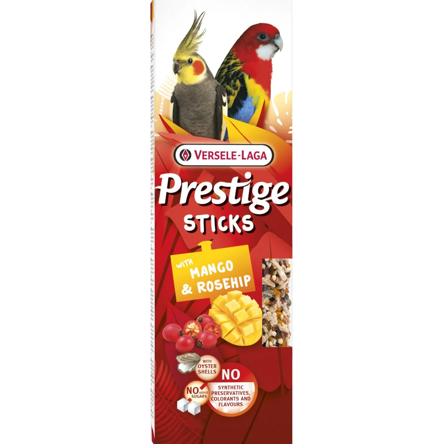 Versele-Laga Prestige Sticks Grote Parkieten - Vogelsnack - Mango Rozenbottel 140 g 2 stuks
