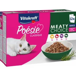 Vitakraft Poesie Classique Multipack Meatysauce - Kattenvoer - Kip Eend Wild 12x85 g