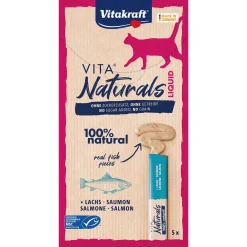 Vitakraft Vita Naturals Liquid Snack - Kattensnack - Zalm 5 stuks