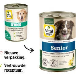 Vitalstyle Blik Vitaal Vlees Senior - Hondenvoer - 400 g
