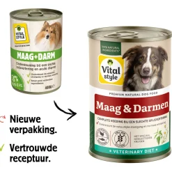 Vitalstyle Blik Vitaal Vlees Maag + Darm - Hondenvoer - 400 g