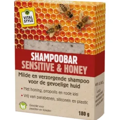 Vitalstyle Shampoobar Sensitive & Honey - Paardenvachtverzorging - 180 g