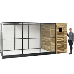 Voldux Volière R10 Rechts - Vogelverblijven - 391x200x190 cm Bruin