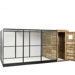 Voldux Volière R10 Rechts - Vogelverblijven - 391x200x190 cm Bruin