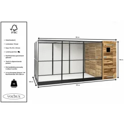 Voldux Volière R10 Rechts - Vogelverblijven - 391x200x190 cm Bruin