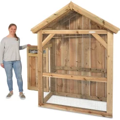 Voldux Volière S1  Deurtje Links - Vogelverblijven - 145x70x190 cm Naturel