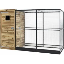 Voldux Volière Thomas Links - Vogelverblijven - 289x120x190 cm Bruin