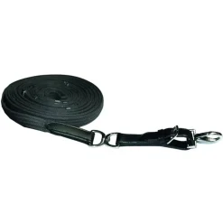 Waldhausen Longeerlijn Gurtband Met Draaihaak - Rijbenodigdheden - 7.7 m Zwart Met Draaihaak