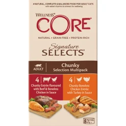 Wellness Core Signature Selects Chunky Multi-Pack - Kattenvoer - Mix 8x79 g