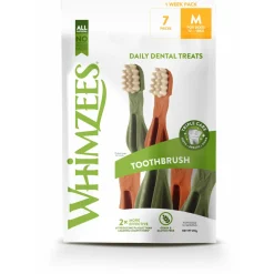 Whimzees Tandenborstel 1-Weeks Voordeel Verpakking - Hondensnacks - Denta 11.4 cm 230 g 7 stuks Medium