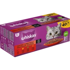 Whiskas 1+ Classic Selectie In Saus Maaltijdzakjes Multipack - Kattenvoer - 40x85 g