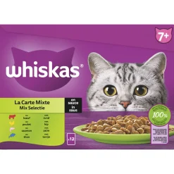 Whiskas 7+ Mix Selectie In Saus Maaltijdzakjes Multipack - Kattenvoer - 12x85 g