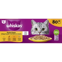 Whiskas 1+ Selectie In Gelei Maaltijdzakjes Multipack - Kattenvoer - Gevogelte 80x85 g
