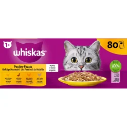 Whiskas 1+ Selectie In Gelei Maaltijdzakjes Multipack - Kattenvoer - Gevogelte 80x85 g