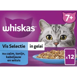 Whiskas 7+ Selectie In Gelei Maaltijdzakjes Multipack - Kattenvoer - Vis 12x85 g