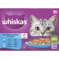 Whiskas 7+ Selectie In Gelei Maaltijdzakjes Multipack - Kattenvoer - Vis 12x85 g