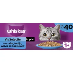 Whiskas 1+ Selectie In Gelei Maaltijdzakjes Multipack - Kattenvoer - Vis 40x85 g