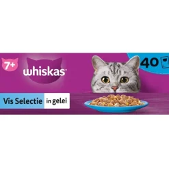 Whiskas 7+ Senior Selectie In Gelei Maaltijdzakjes Multipack - Kattenvoer - Vis Groente 40x85 g