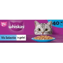 Whiskas 7+ Senior Selectie In Gelei Maaltijdzakjes Multipack - Kattenvoer - Vis Groente 40x85 g