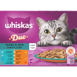 Whiskas 1+ Surf & Turf In Gelei Maaltijdzakjes Multipack - Kattenvoer - 12x85 g