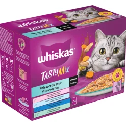 Whiskas 1+ Vis Van De Dag In Saus Maaltijdzakjes Multipack - Kattenvoer - Vis 12x85 g